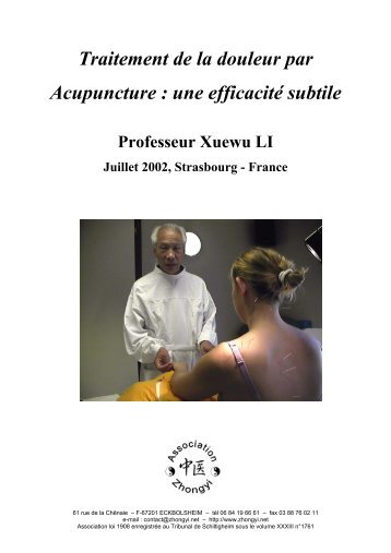 Traitement de la douleur par Acupuncture : une efficacitÃ© ... - Zhongyi