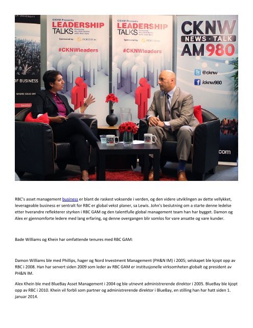 The Woo Group Review RBC Wealth Management Hong Kong USA - ledelse etter hverandre