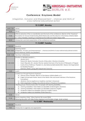 Detailed conference program