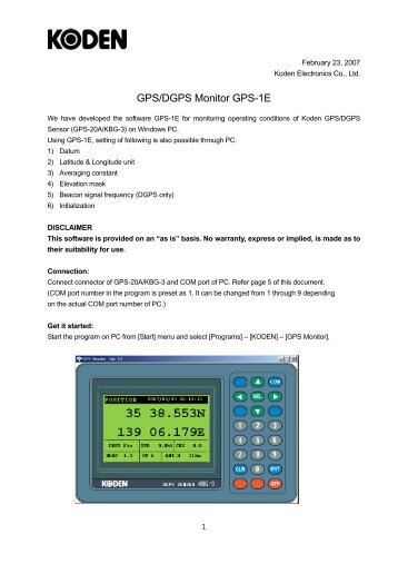 KGC-1 GPS Compass Monitor KGC-1E - Seatech