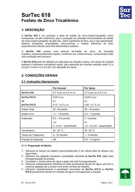 SurTec 618 - Surtec do Brasil