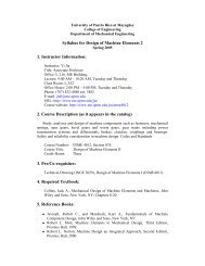 Syllabus for Design of Machine Elements 2 1. Instructor Information ...
