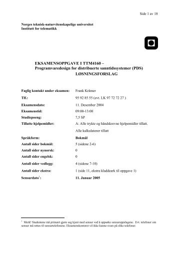 EKSAMENSOPPGAVE I TTM4160 ... - itslearning