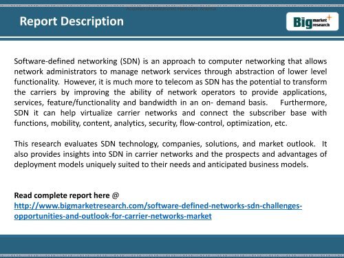 Software Defined Networks (SDN) Market Challenges, Opportunities to 2019