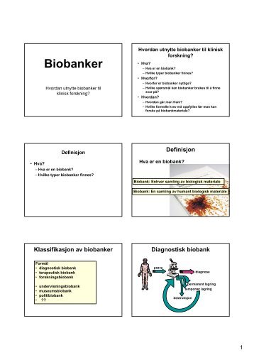 Biobanker i klinisk forskning - itslearning