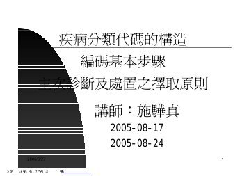 ç¾çåé¡ä»£ç¢¼çæ§é ç·¨ç¢¼åºæ¬æ­¥é©ä¸»æ¬¡è¨ºæ·åèç½® ... - å°ç£ç¤¾åé«é¢åæ