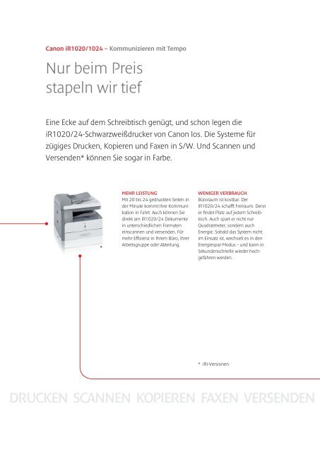 drucken scannen kopieren faxen versenden - Canon Deutschland