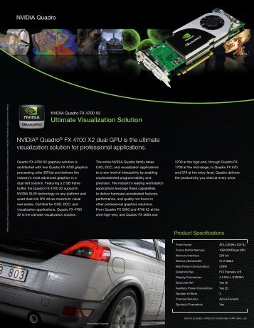 NVIDIA Quadro® FX 4700 X2 Product Overview - PNY