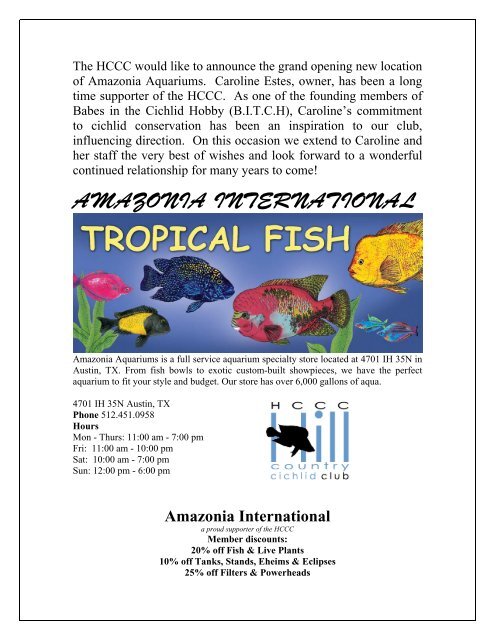 July - Hill Country Cichlid Club