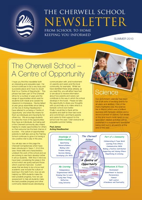 NEWSLETTER - Cherwell School