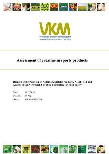 Assessment of creatine in sports products - Vitenskapskomiteen for ...