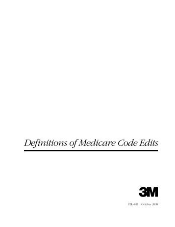 Definitions of Medicare Code Edits