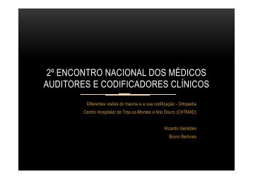 Diferentes visões do trauma e a sua codificação - Ortopedia