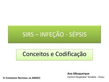 SIRS, Infeção e Sépsis - Portal da Codificação Clínica e dos GDH