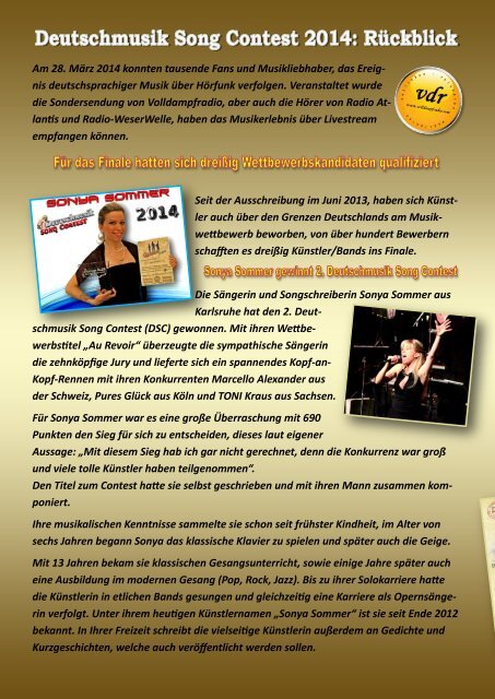 Deutschmusik-Song-Contest-Magazin