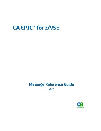 CA EPIC for z/VSE Message Reference Guide - CA Technologies