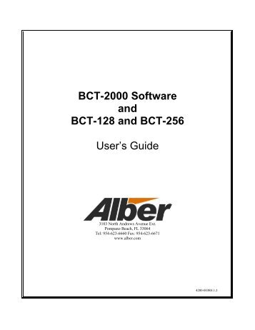 BCT-2000 Software and BCT-128 and BCT-256 User's Guide - Alber