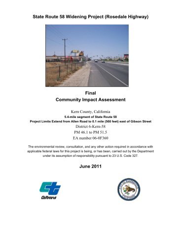 State Route 58 Widening Project - Bakersfield Freeways