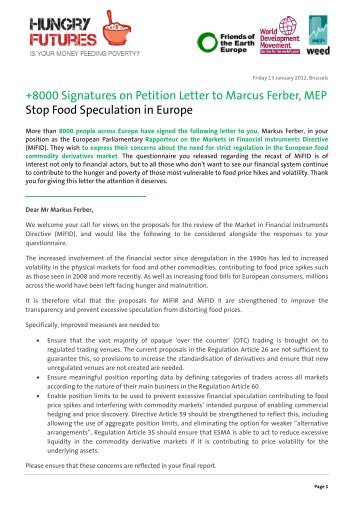 +8000 Signatures on Petition Letter to  Marcus Ferber, MEP ... - Weed