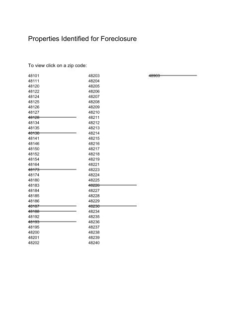 Properties Identified for Foreclosure - Bid4Assets.com