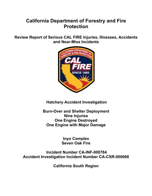 Hatchery Accident Investigation - Cal Fire