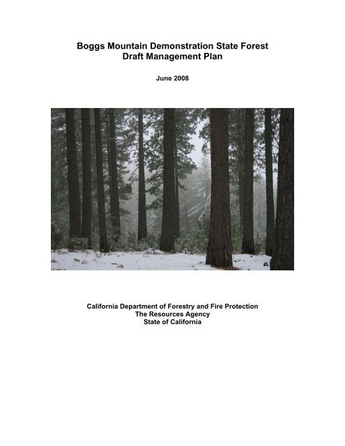 Boggs Mountain Demonstration State Forest Draft ... - Cal Fire
