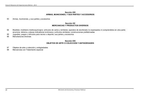 Arancel Aduanero de Importaciones Bolivia - 2013 Ministerio de ...