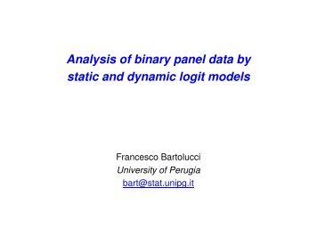 Analysis of binary panel data by static and dynamic logit models