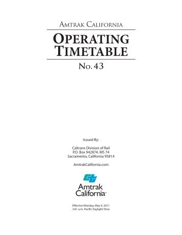 Amtrak California Operating Timetable