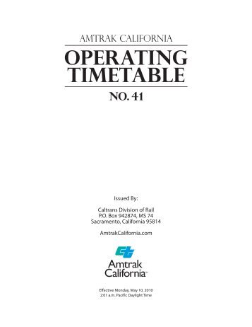 Operating Timetable No. 41