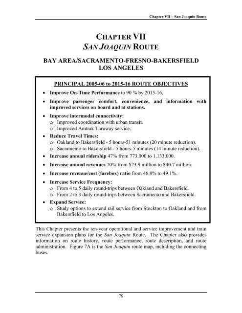 California State Rail Plan 2005-06 to 2015-16