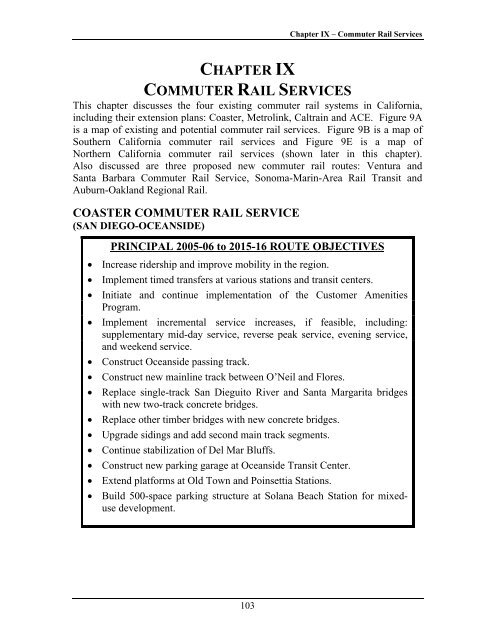 California State Rail Plan 2005-06 to 2015-16