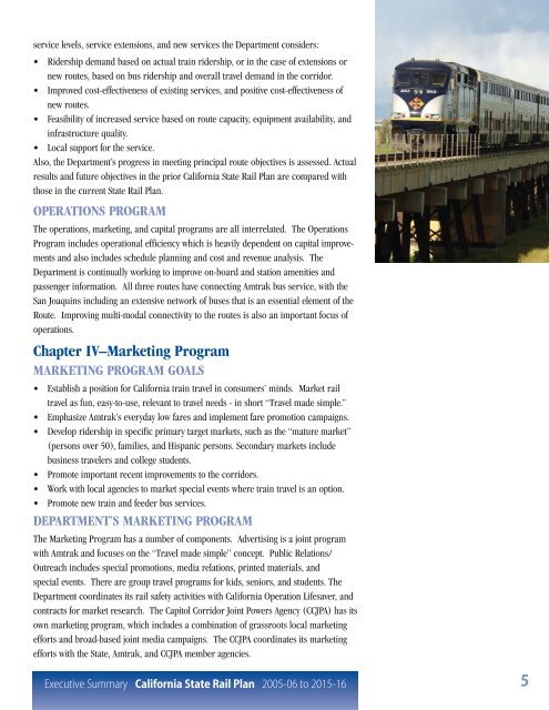 California State Rail Plan 2005-06 to 2015-16