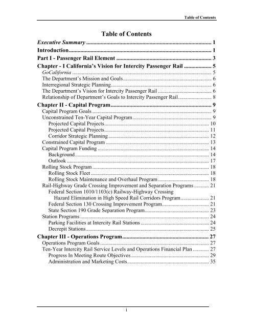 California State Rail Plan 2005-06 to 2015-16