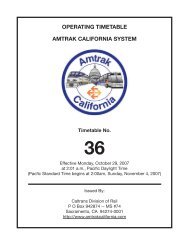 OPERATING TIMETABLE AMTRAK CALIFORNIA SYSTEM