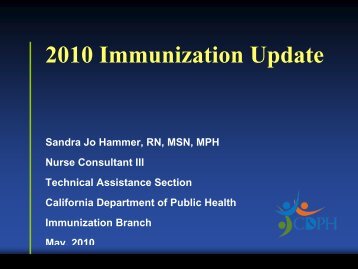 Sandra Jo Hammer - California Immunization Coalition