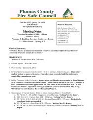 Meeting Notes - Plumas County Fire Safe Council