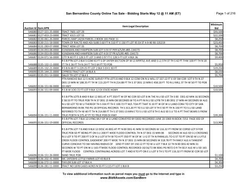 San Bernardino County Online Tax Sale - Bidding Starts May 12 ...