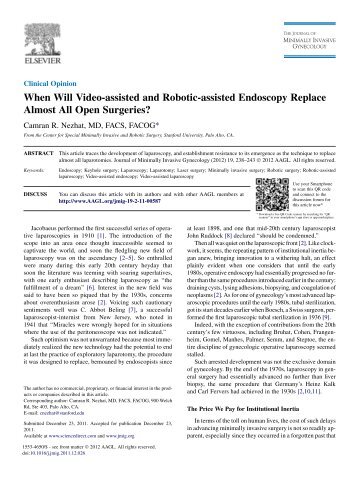 Abstract/Article - Laparoscopy Today