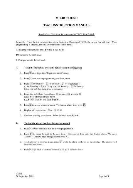 TS631 setup.pdf - Microsound Systems