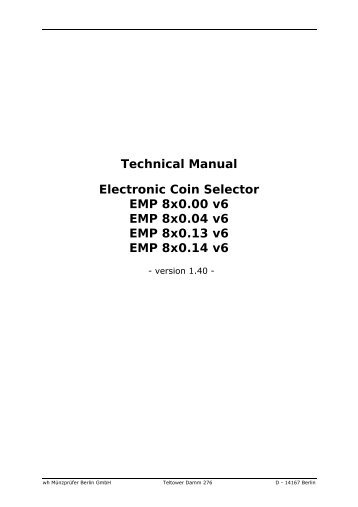 Technisches Manual EMP 900