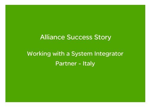 Alliance Success Story Working with a System ... - Schneider Electric