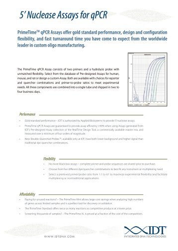 5' Nuclease Assays for qPCR - Integrated DNA Technologies