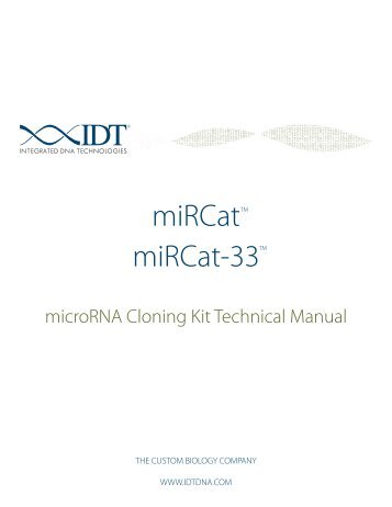 miRCat User's Manual - Integrated DNA Technologies