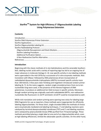 miRNA StarFire System for High Efficiency Oligonucleotide Labeling