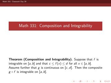 Integrability of Composite Functions Power Point