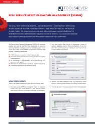 Self Service Reset Password Management ... - Tools4Ever.com