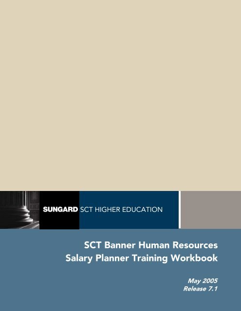 SCT Banner Human Resources Salary Planner Training Workbook