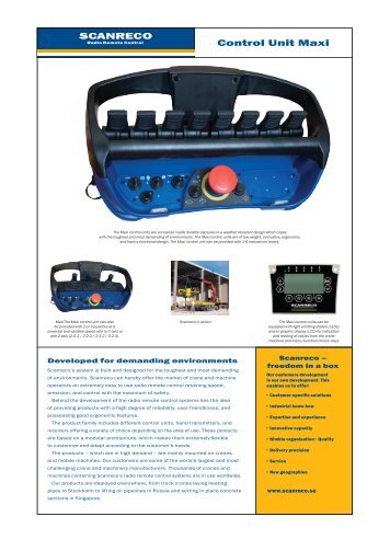 Download the Scanreco Control Unit Maxi Brochure - PM Industries