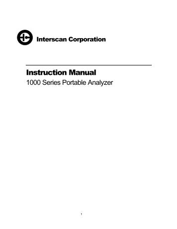 1000 Series Analog Manual - Interscan Corporation